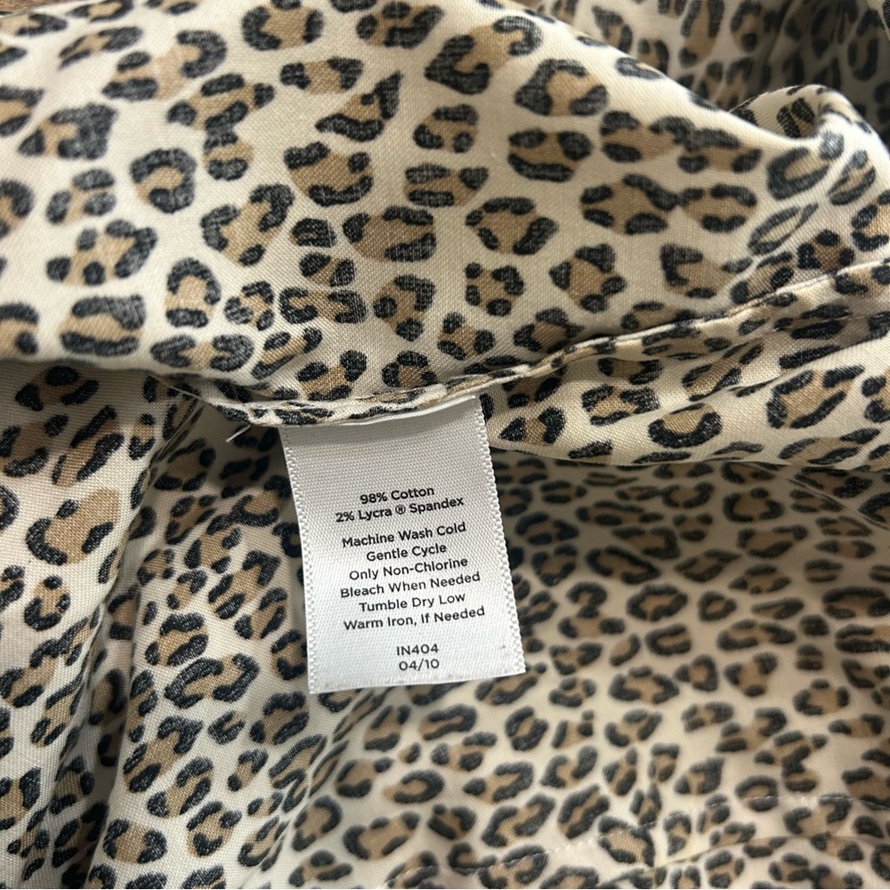 Talbots Leopard Animal Print Stretch Button Down … - image 4